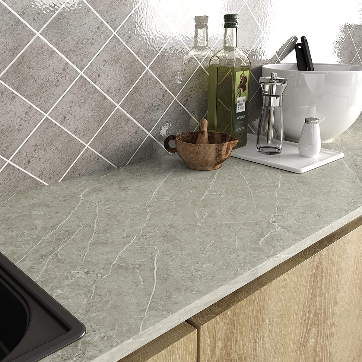 HelloWall 317 x 12 inch Marble Contact Paper for Countertops Cabinets –  LaCheery