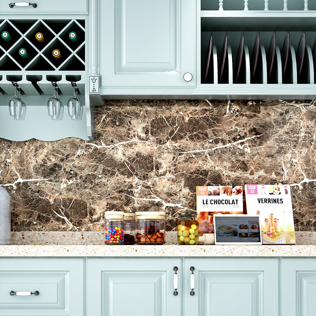 LaCheery Granite Contact Paper for Countertops Waterproof Wallpaper Pe