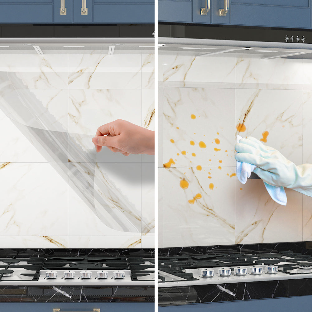 Clear Contact Paper For Wall Protector Kitchen Backsplash Protector  Transparent High Temperature Resistant Self-Adhesive Film Removable Paper  For