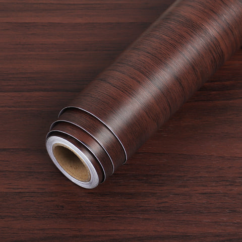 LaCheery Dark Brown Wood Contact Paper 15.8"x80" Decorative Self Adhesive Counter Top Covers Removable Wood Wallpaper Peel and Stick Countertops for Kitchen Cabinets Closet Drawer Furniture Doors