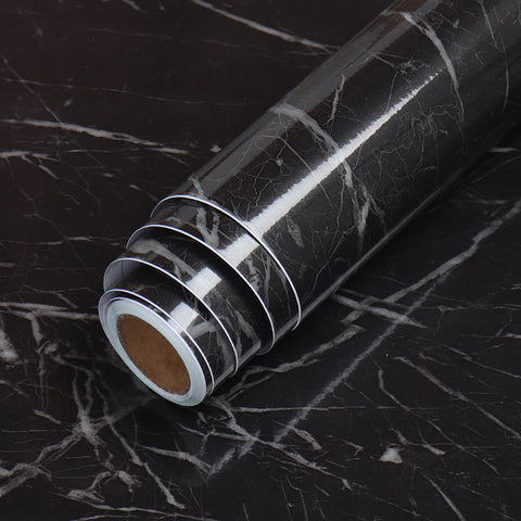 LaCheery Black Marble Contact Paper for Kitchen Countertop Self Adhesive