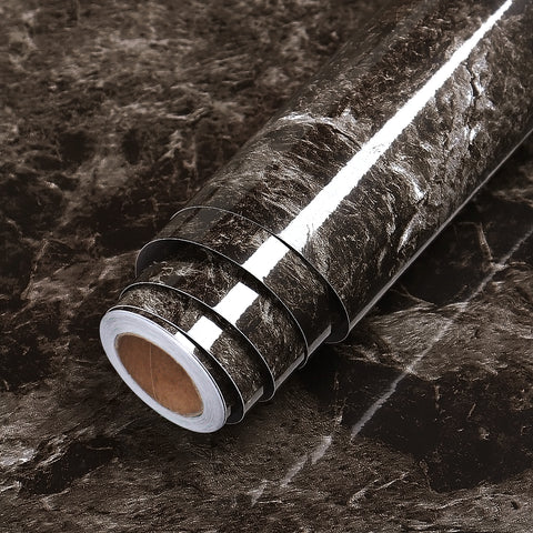 LaCheery Black Brown Marble Contact Paper Self Adhesive Multi-use