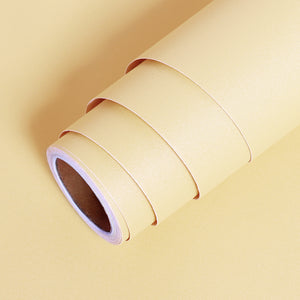 LaCheery Solid Textured Wallpaper Stick and Peel Yellow Contact Paper Decorative Self Adhesive Wall Paper Roll Peel and Stick Countertops for Kitchen Cabinets Drawer Liners Bedroom Walls