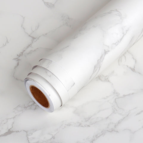 LaCheery Extra Thick Marble Grey White Contact Paper for Cabinets Countertop Contact Paper Decorative Peel and Stick Wallpaper Granite Wall Paper Roll for Kitchen Island Table Vanity