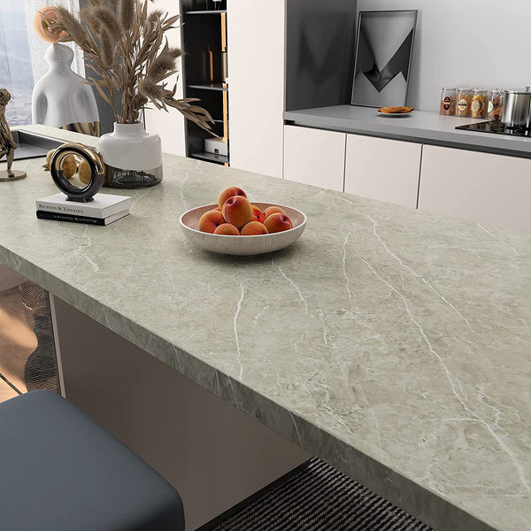 LaCheery Beige Marble Contact Paper for Countertops Waterproof Marble Matte Wallpaper Peel and Stick Bathroom Counter Top Covers Marble Wall Paper for Kitchen Island Dining Table Laundry Room