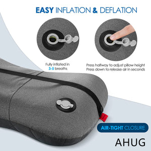 AHUG Ultralight Inflatable Pillow for Neck Lumbar Support - Upgrade Backpacking Pillow - Washable Travel Air Pillows for Hiking, Backpacking